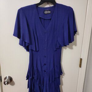 Size Sm - Blue Purple 80/90s Dress
